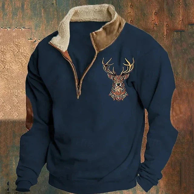 Christos Damen Pullover Hirsch Muster
