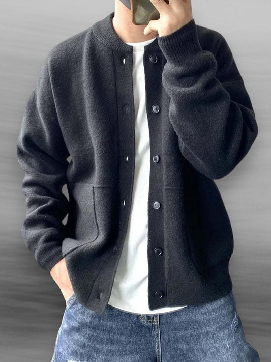 Norvielle Herren Cardigan Trendig Wollig Beige - Norvielle