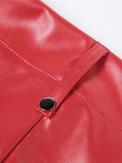 Damen PU-Hose Cutout Schnürung