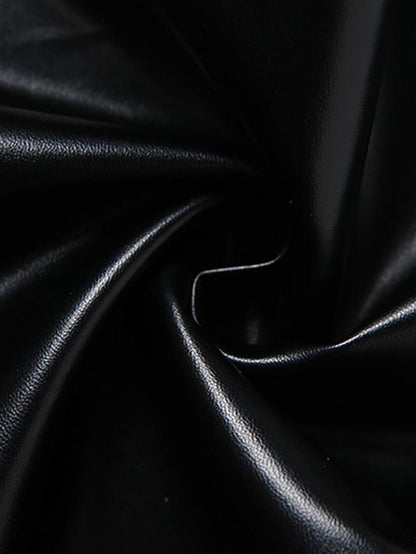 Damen PU-Hose Cutout Schnürung