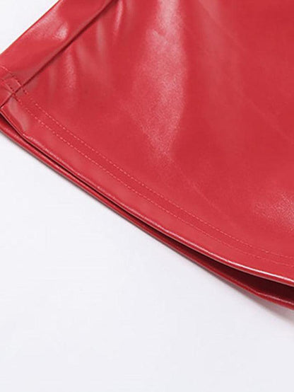 Damen PU-Hose Cutout Schnürung