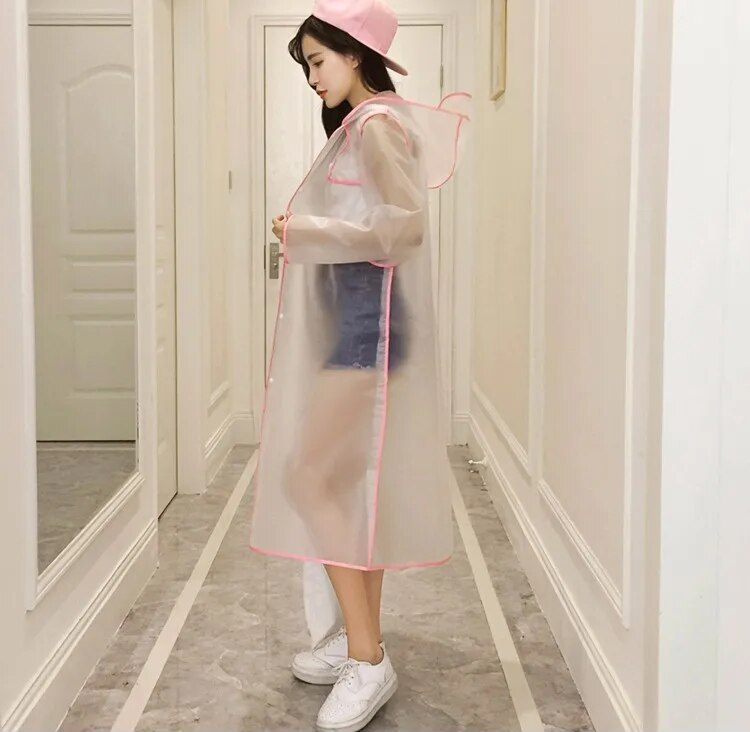 Norvielle Damen Regenjacke Transparent Wasserdicht - Norvielle