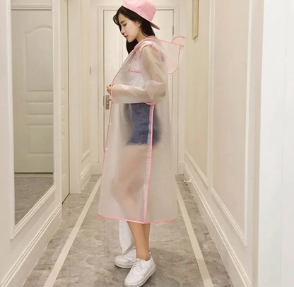 Norvielle Damen Regenjacke Transparent Wasserdicht - Norvielle