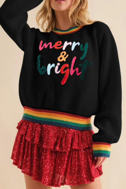 Weihnachtspullover Bunt Regenbogenfarben