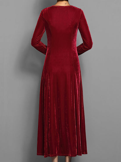 Damen Slim-Fit-Kleid Lang Voller Länge