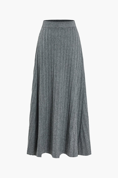 Damen Midirock Plissee Elastischer Bund