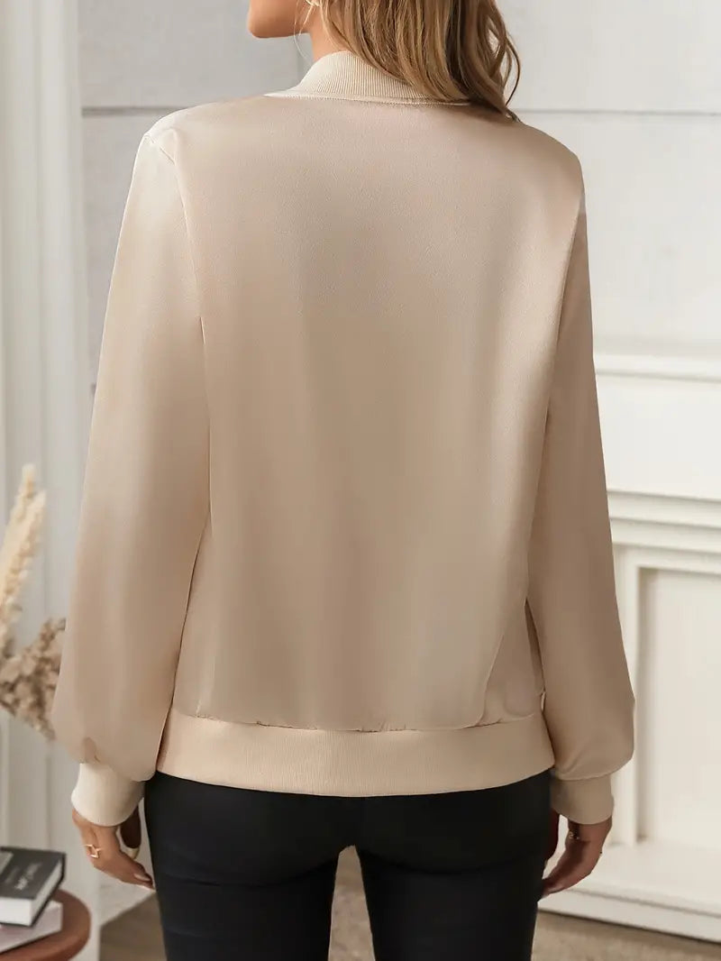 Norvielle Damen Reißverschlussjacke Uni-Farbe