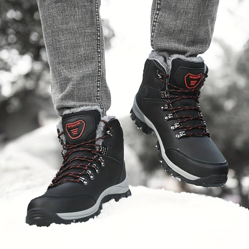 Herren Winterschuhe Schnürstiefel Warmfutter Robust