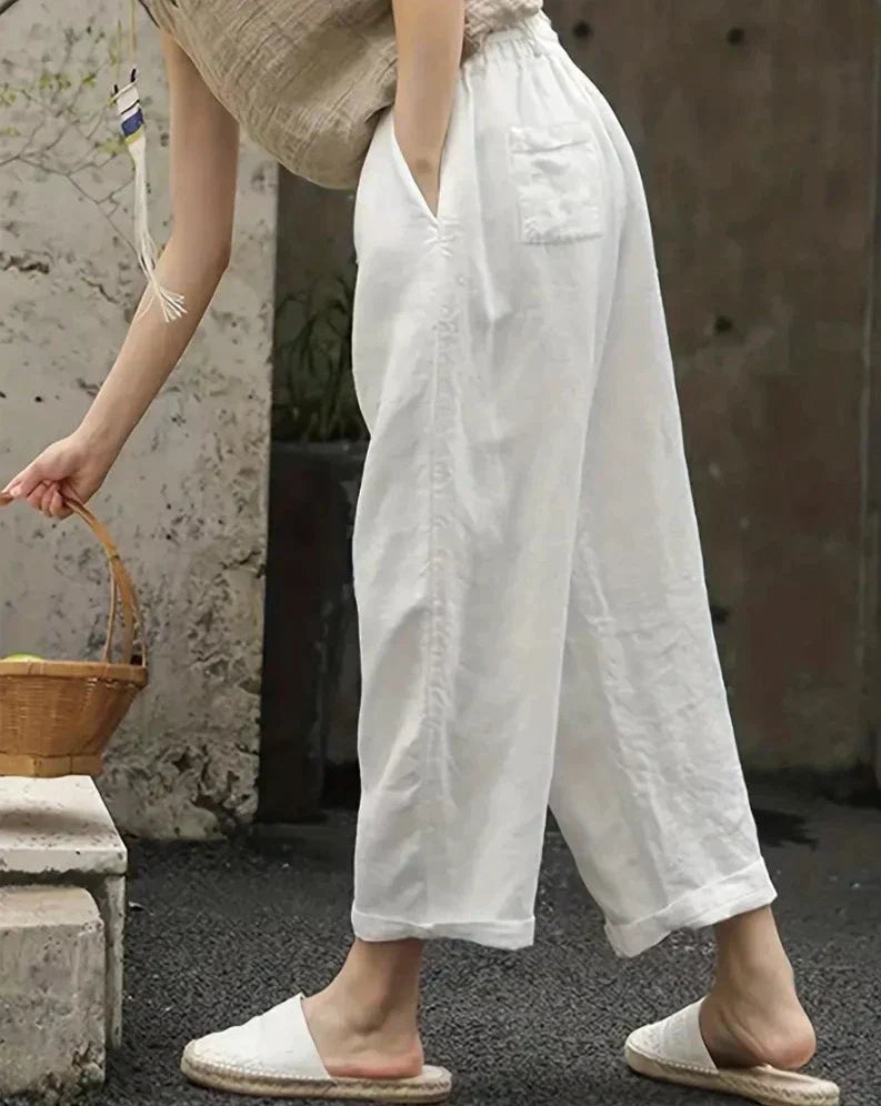 Norvielle Damen Sommerhosen Leicht Beige - Norvielle