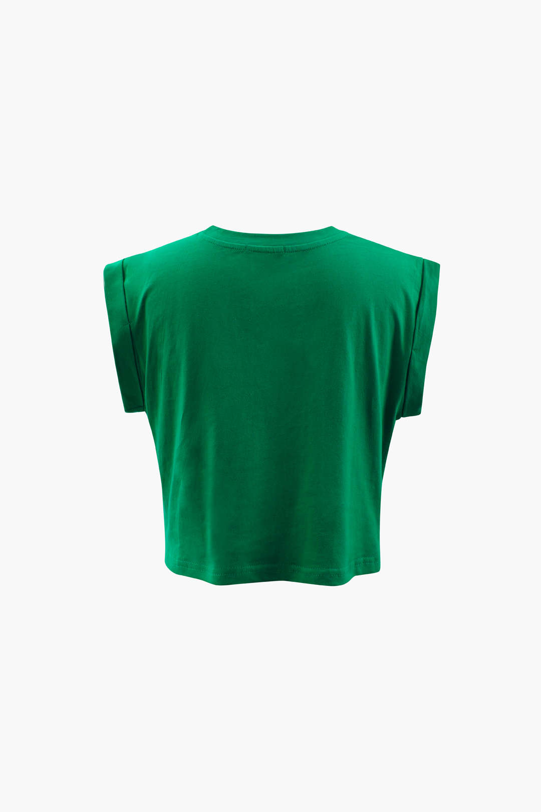 Damen Crop-T-Shirt Grafikdruck Hochgekrempelte Ärmel Knotendetail