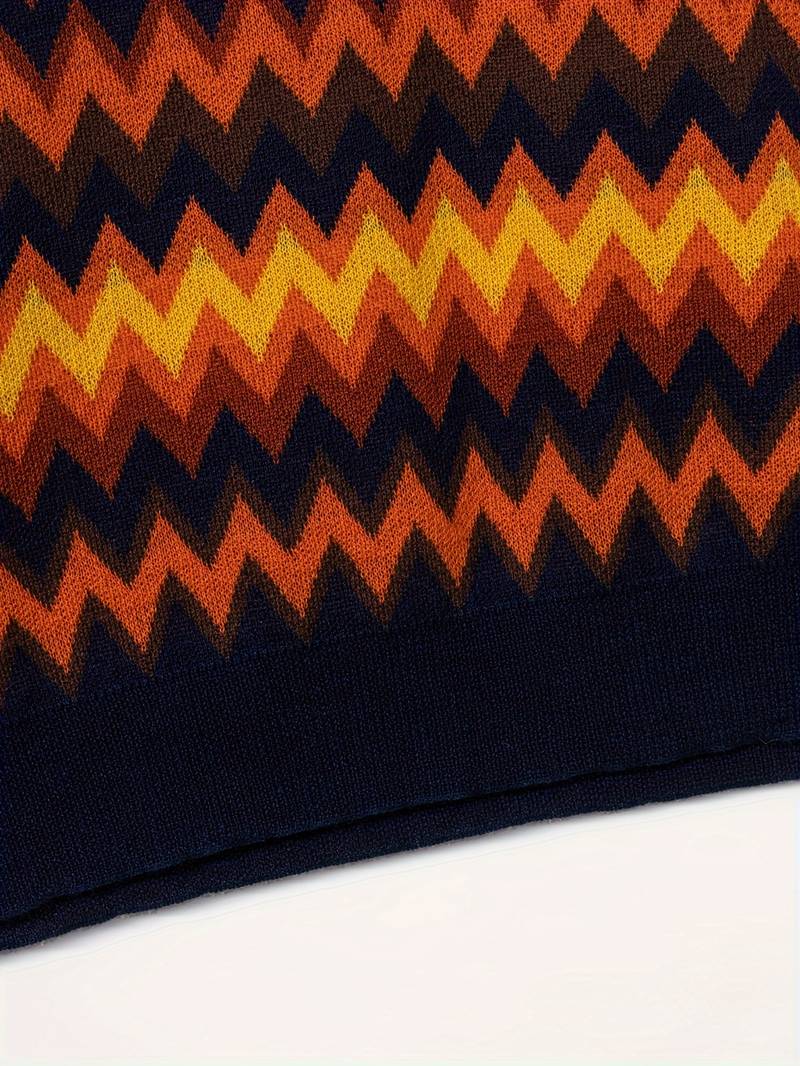 Retro Pullover Zickzackmuster
