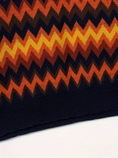 Retro Pullover Zickzackmuster