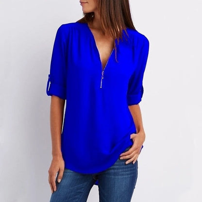 Norvielle Damen Bluse Lockere Stil