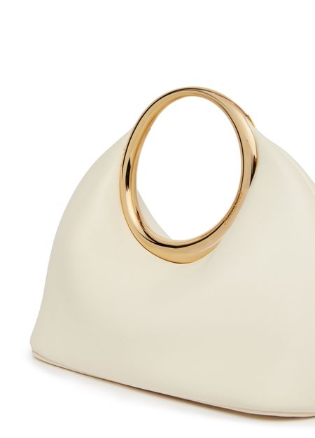 Vegan-Leder Ringtasche mit goldenem Griff