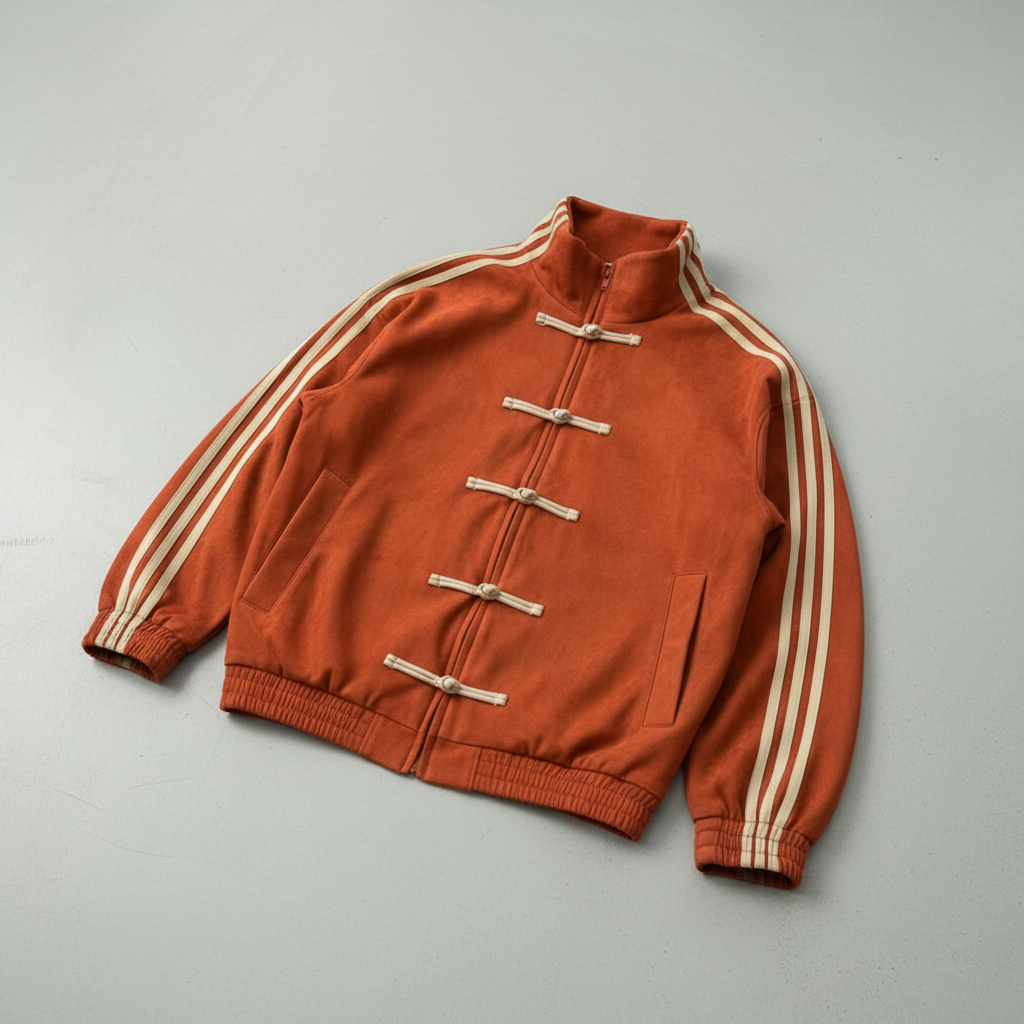 Retro Sportjacke Herren Knopfdetails Schlaufen
