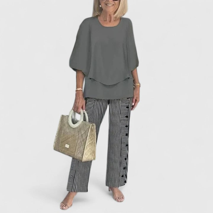 Damen Zweiteiler Hosen Set Bedruckt