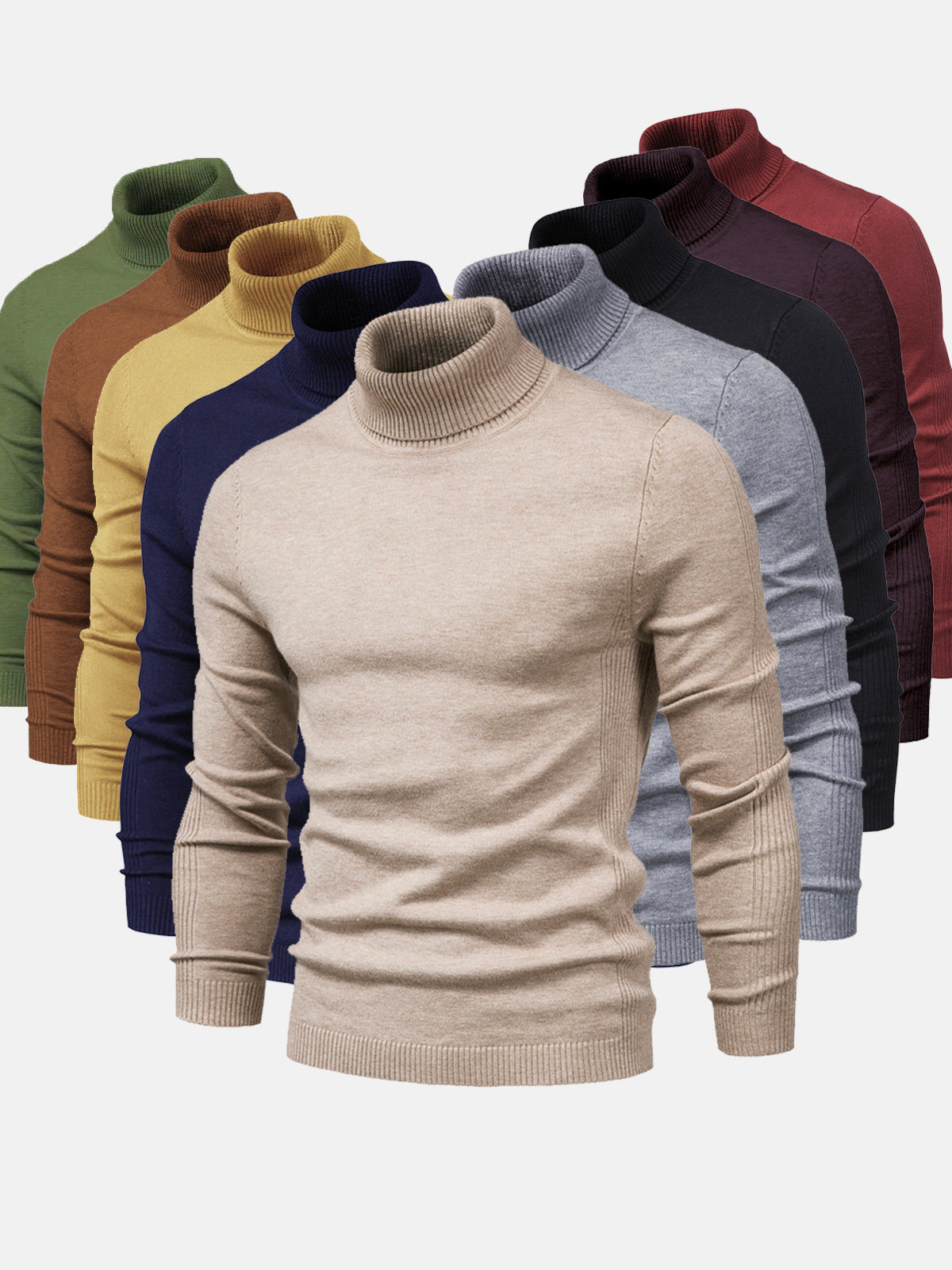 Herren Rollkragenpullover Baumwolle Elegantes Strickdesign
