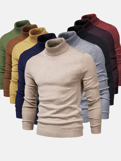 Herren Rollkragenpullover Baumwolle Elegantes Strickdesign