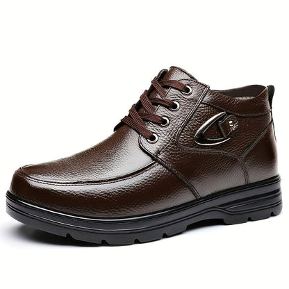 Herren Business Winterschuhe High- Leder Schnürung