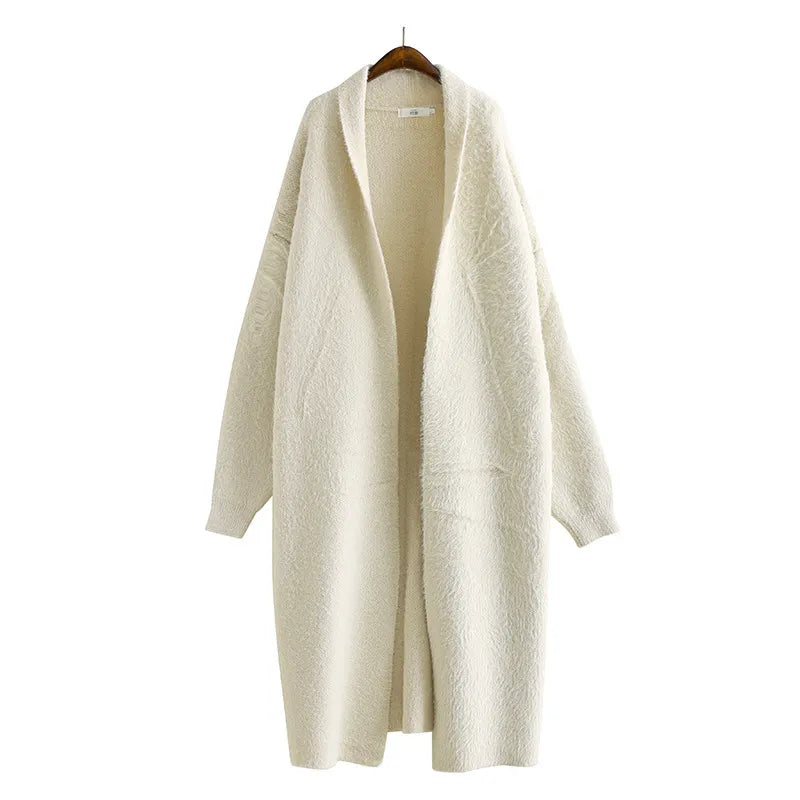 Damen Offener Langer Mantel Stil