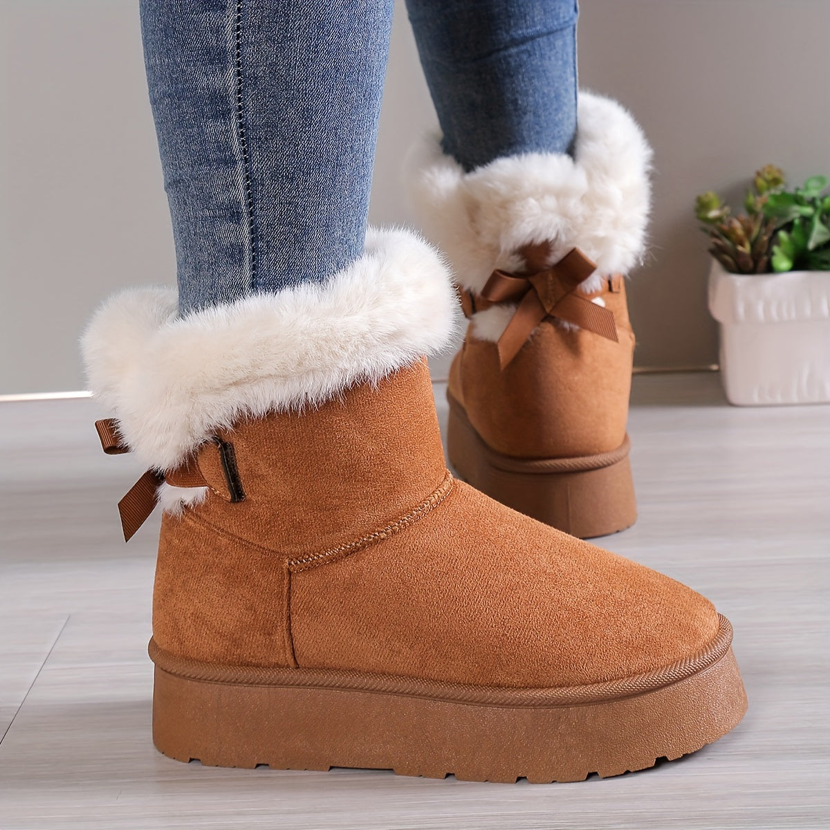 Damen Winterstiefel Warmfutter Rutschfeste Sohle
