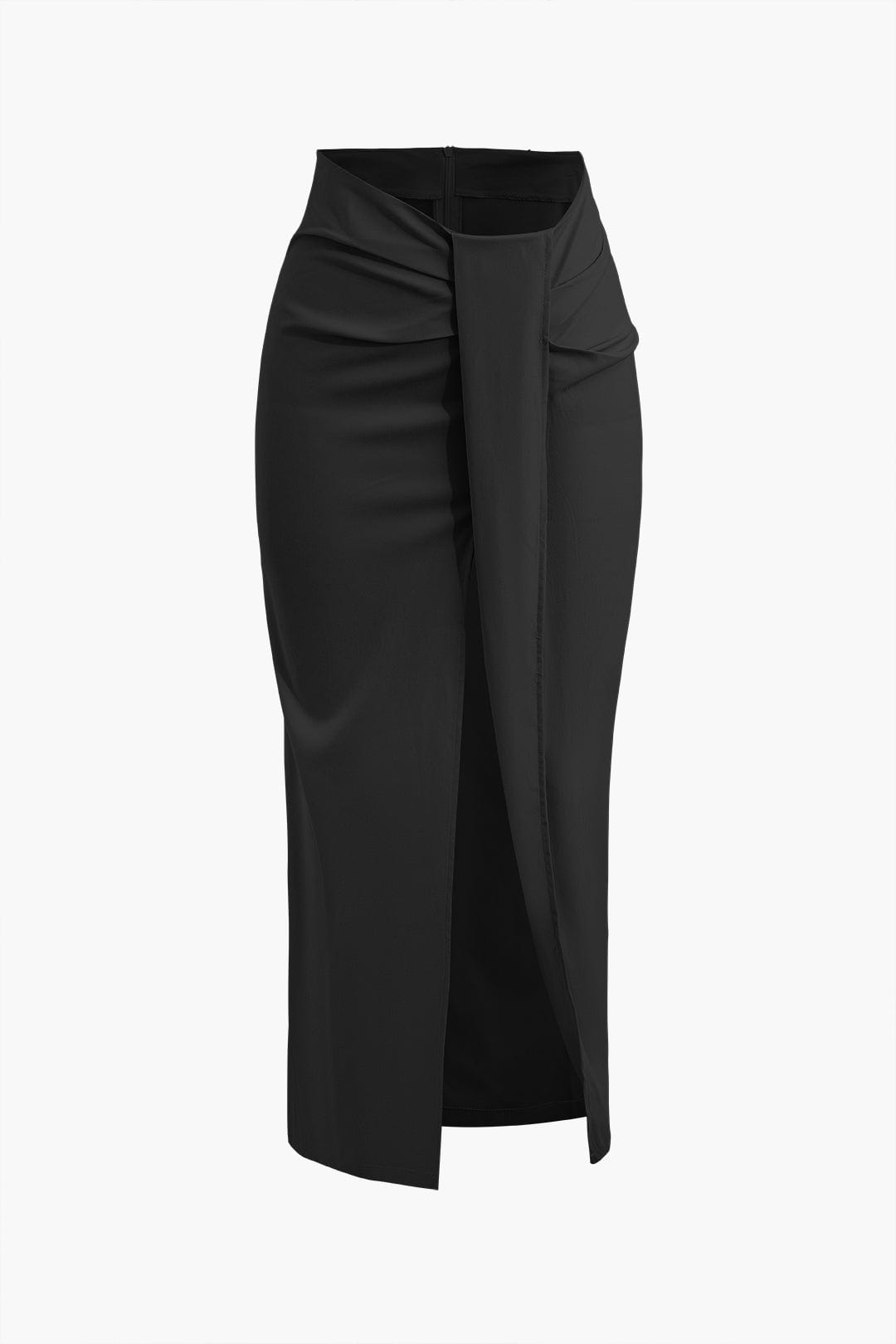 Fridoline Damen Midirock Wickeloptik Hochgeschlitzt