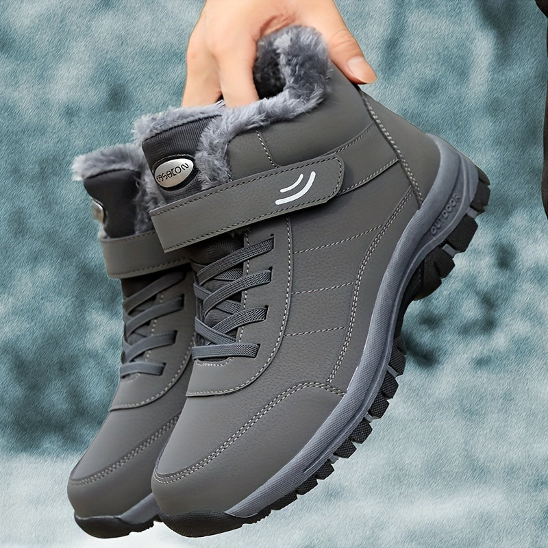 Unisex Winterstiefel Knöchelhoch Warm Gefüttert Schwarz - Norvielle