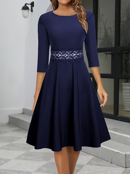 Damen Abendkleid Midi Länge Elegantes Design