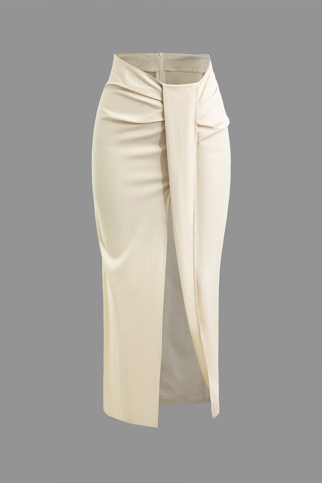 Fridoline Damen Midirock Wickeloptik Drapierung Hochschlitz - Norvielle