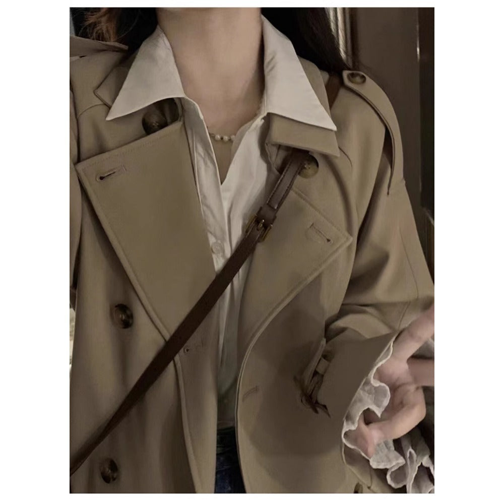 Damen Trenchcoat Doppelreihig Lang Clotilde