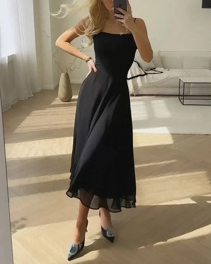 Damen Midikleid Spaghettiträger