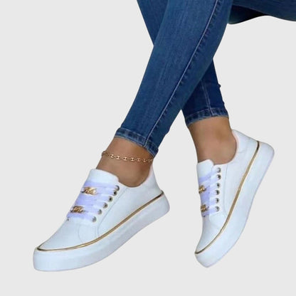 Damen Schnürsneaker Samt Lässig Beige