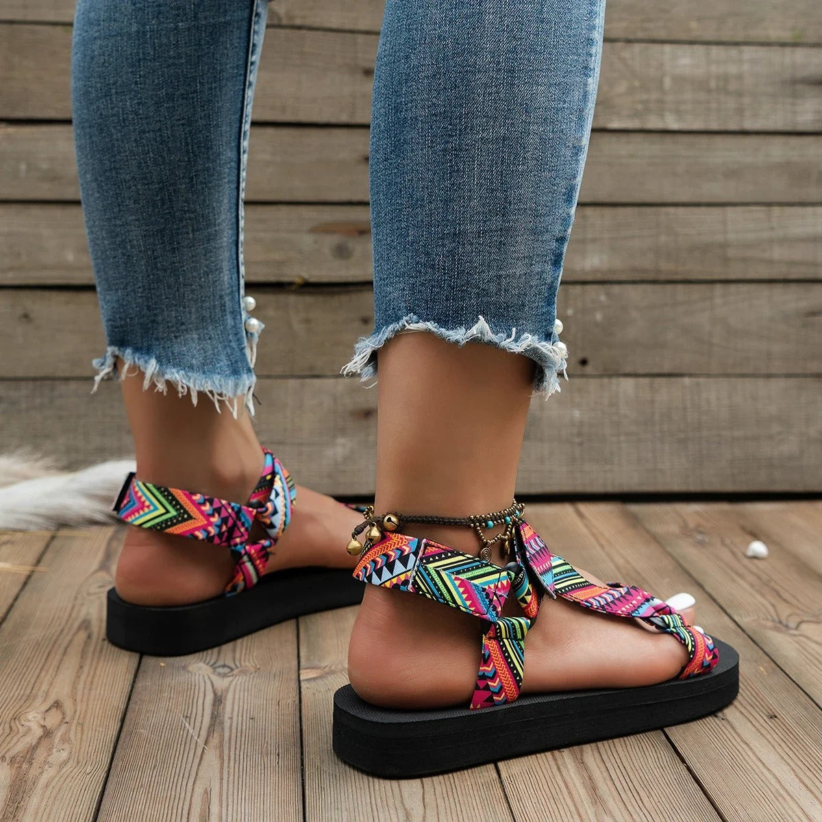 Norvielle Damen Boho Sandalen