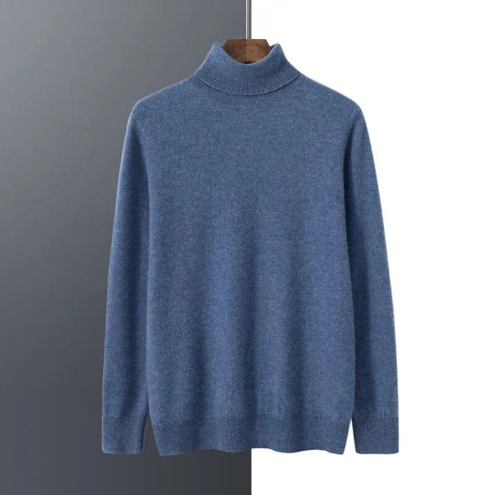 Herren Pullover Rollkragen Strickstruktur