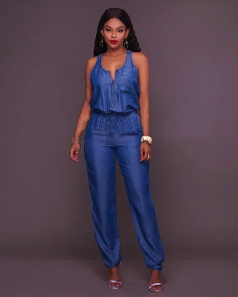 Norvielle Damen Jeans-Jumpsuit