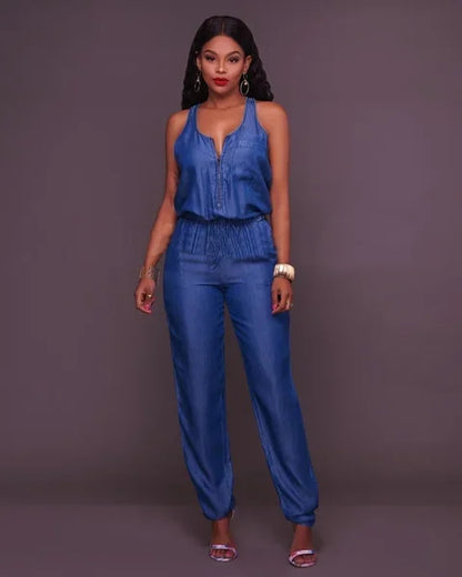 Norvielle Damen Jeans-Jumpsuit
