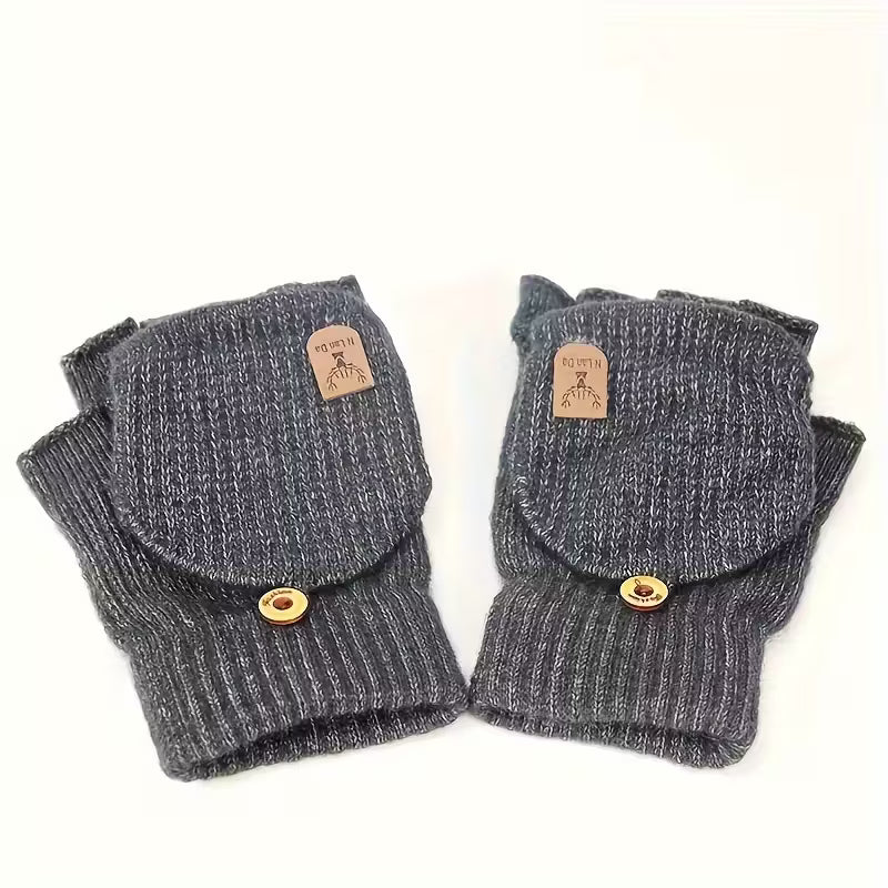 Herren Winter Handschuhe Fingerlos Warm Bequem
