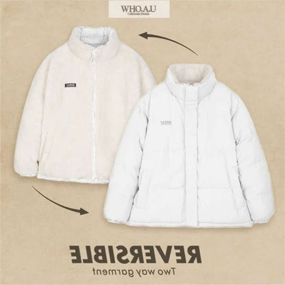 Damen Steppjacke Wendbar Zweitseitig Beige/