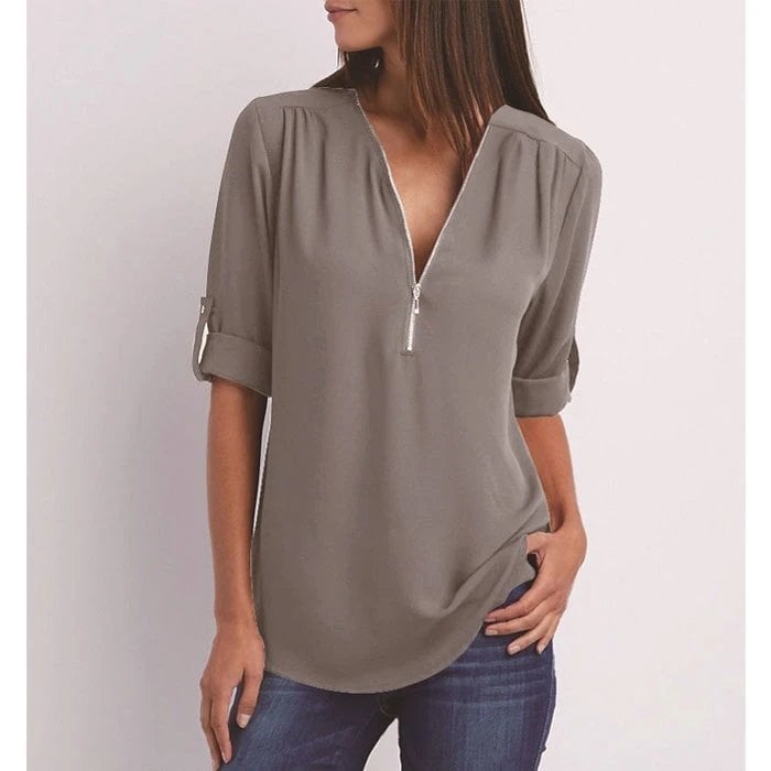 Norvielle Damen Bluse Lockere Stil