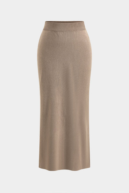 Damen Strick-Set Cardigan und Rock Elegantes Ensemble