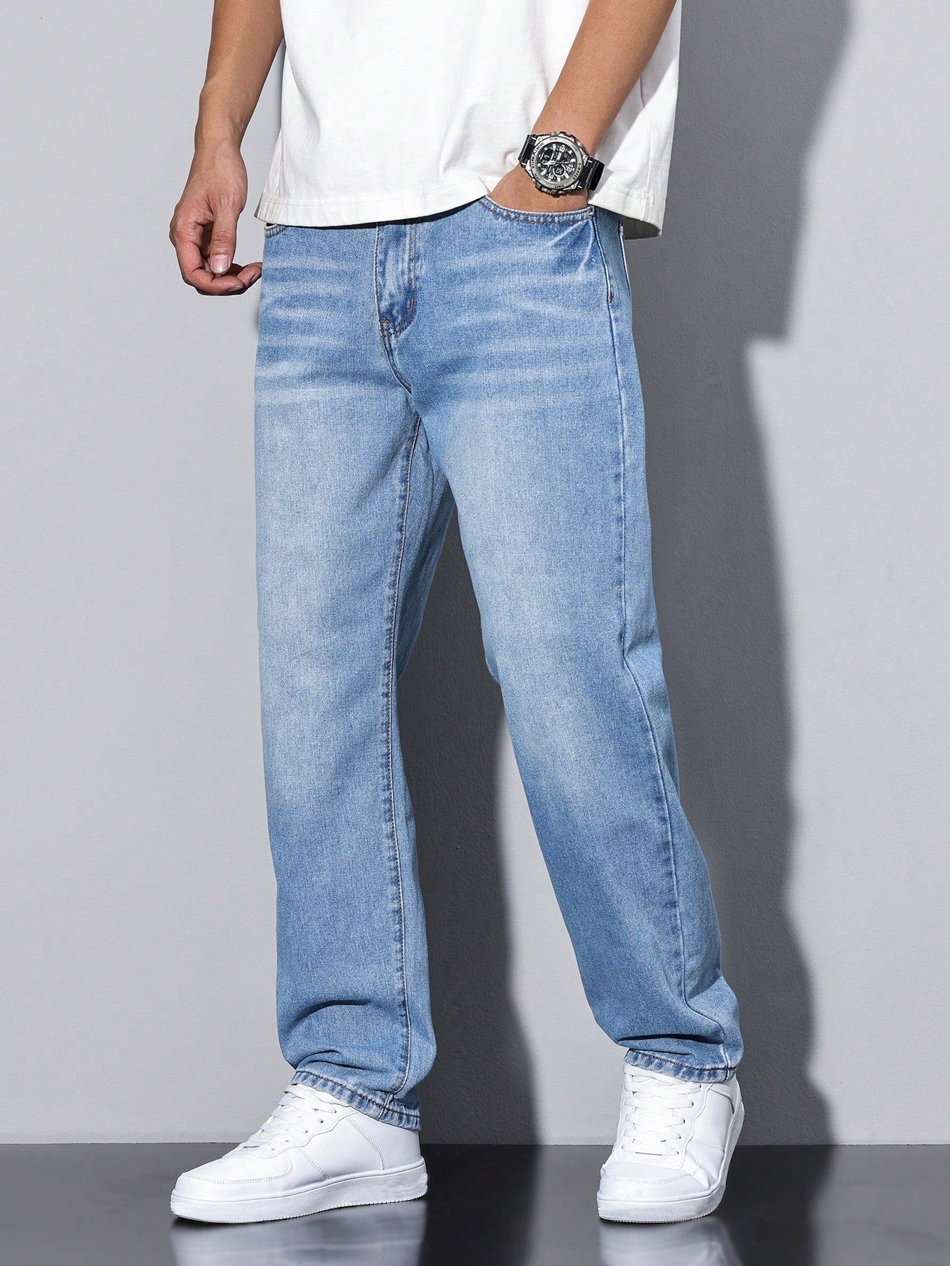 Herren Jeans Gerader Schnitt Komfortabel
