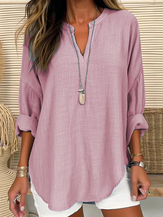 Damen Bluse Lässig Baumwolle Weiß