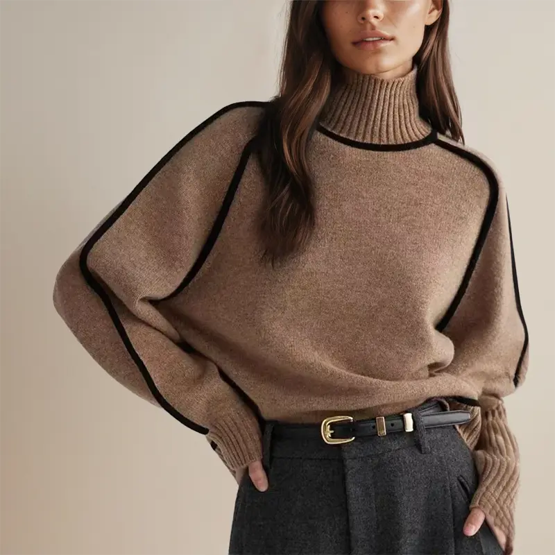 Avianna Damen Rollkragenpullover Streifenmuster - Norvielle