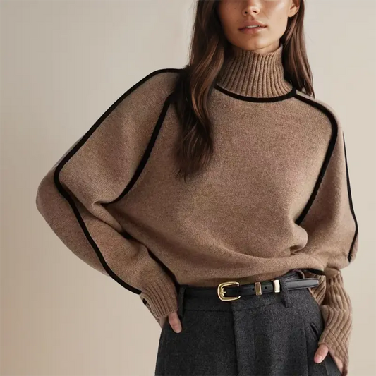 Avianna Damen Rollkragenpullover Streifenmuster - Norvielle