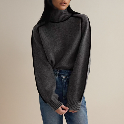 Norvielle Damen Rollkragenpullover Gestreift