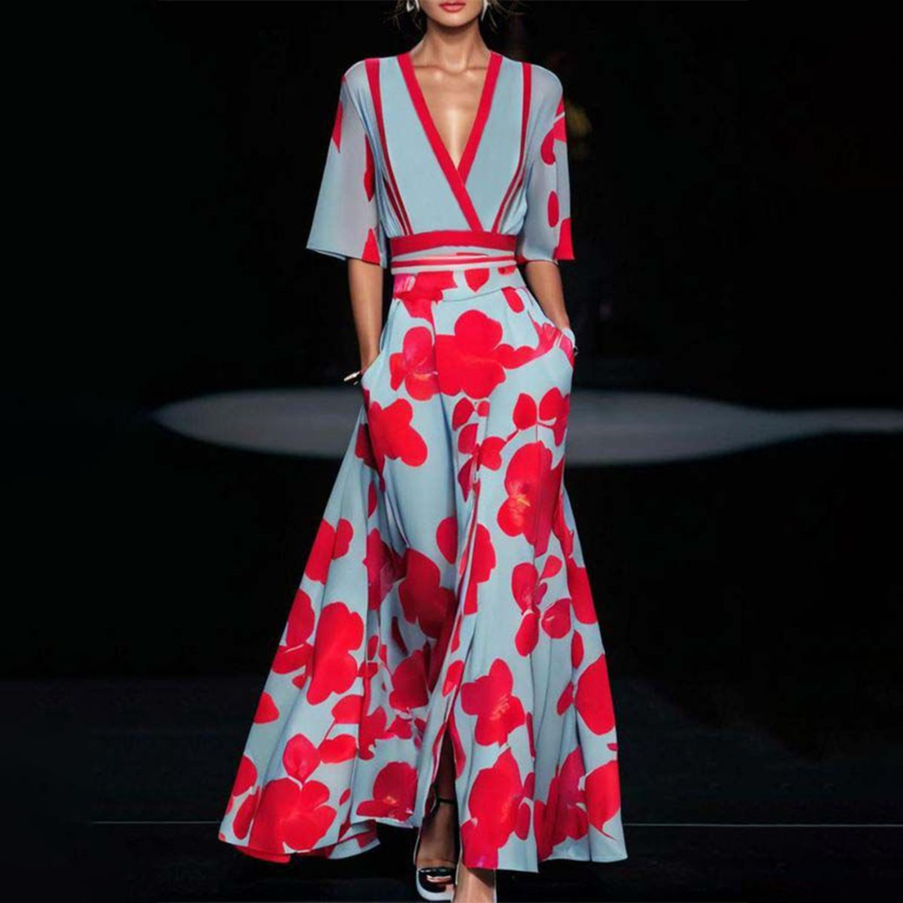Damen Festliches Sommerkleid Maxi