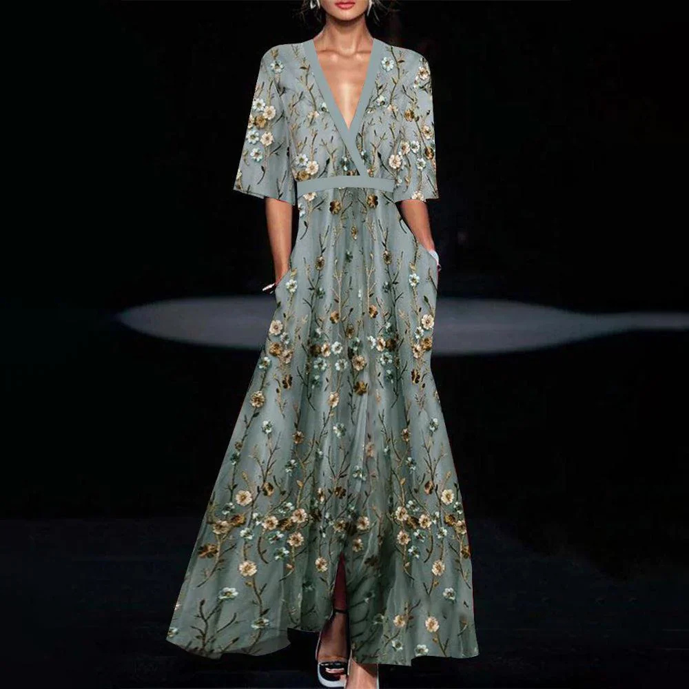 Damen Festliches Sommerkleid Maxi
