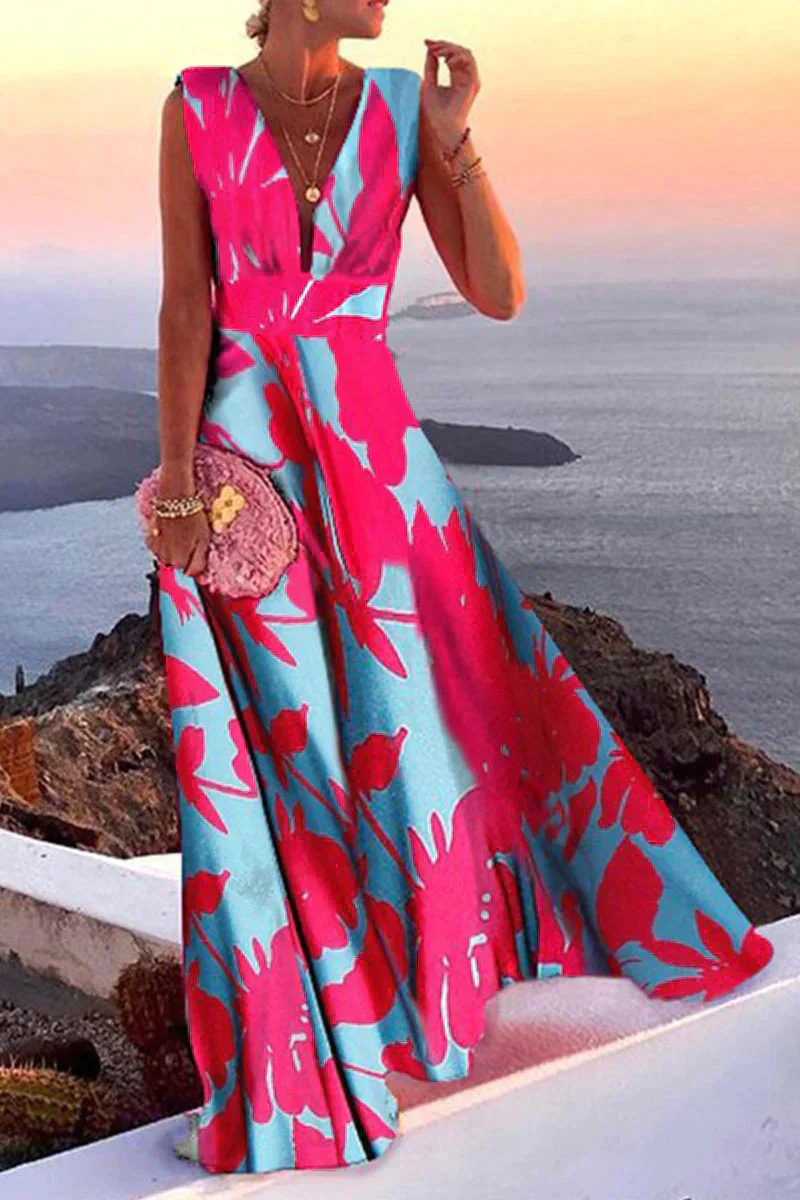 Norvielle Damen Hochzeitsgastkleid Maxi Sommerkleid