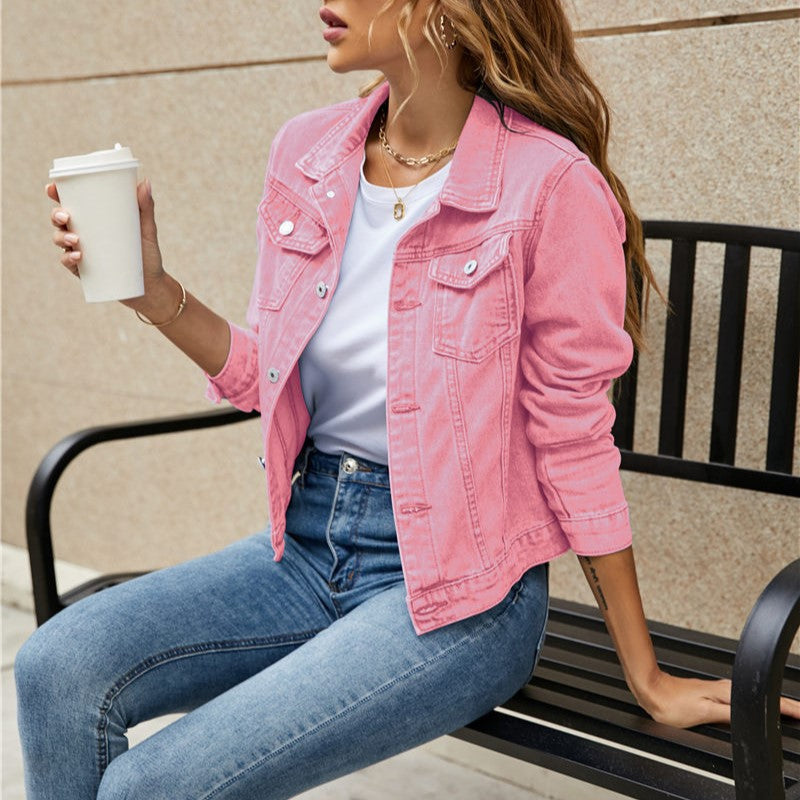 Damen Kurz Jeansjacke