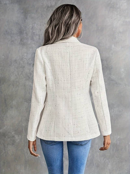Damen Blazer Tweed Elegant Beige